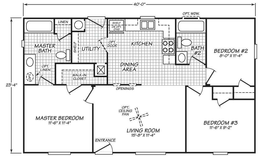 24 X 60 Mobile Home Floor Plans