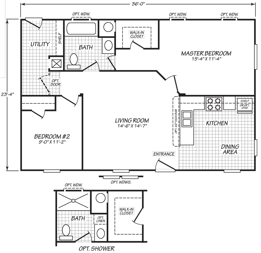 EV2 24 X 36 839 sqft Mobile Home | Factory Expo Home Centers