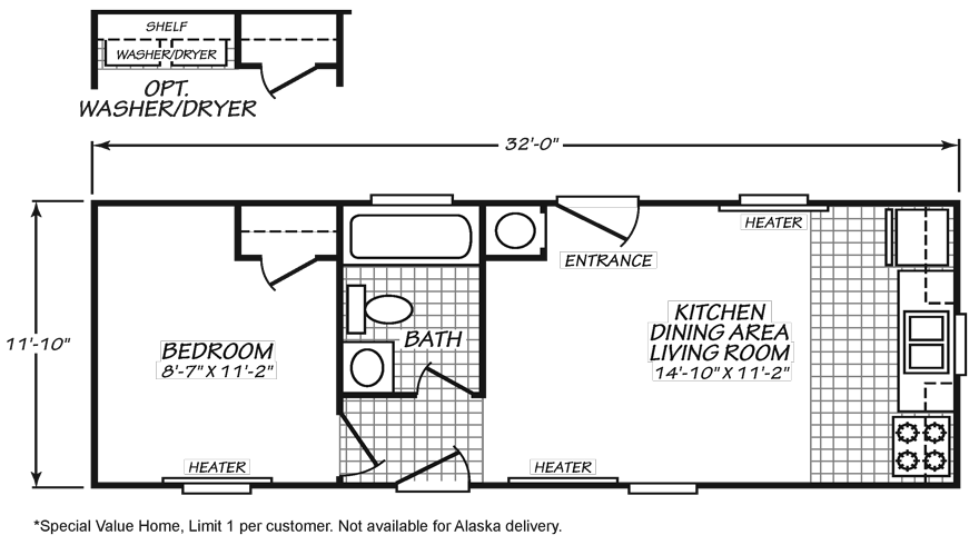 Floor Plan For 1976 14X70 2 Bedroom Mobile Home 1970